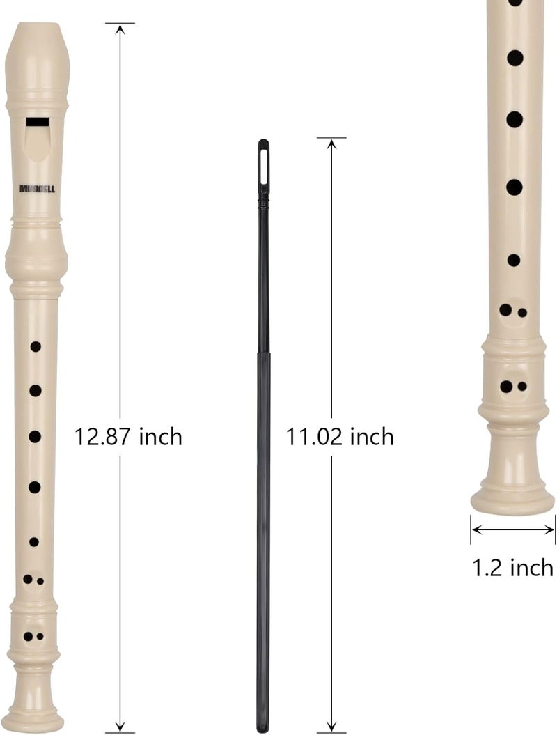 MUSCELL Recorder Instrument,8 Holes German Soprano Recorder Musical Instruments for Kids/Adults,3 packs(Natural,Blue,Red) - Image 4